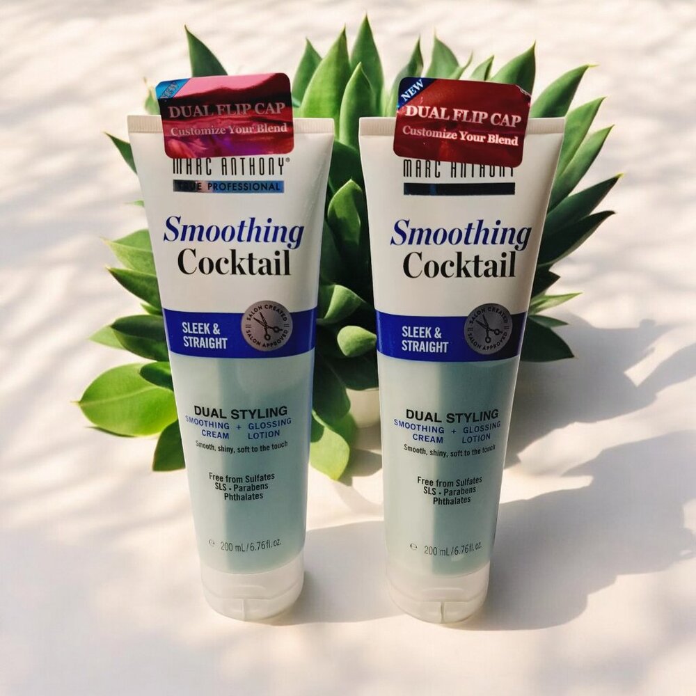 2 Pack Marc Anthony Smoothing Cocktail Sleek & Straight Dual Styling 6.76 oz